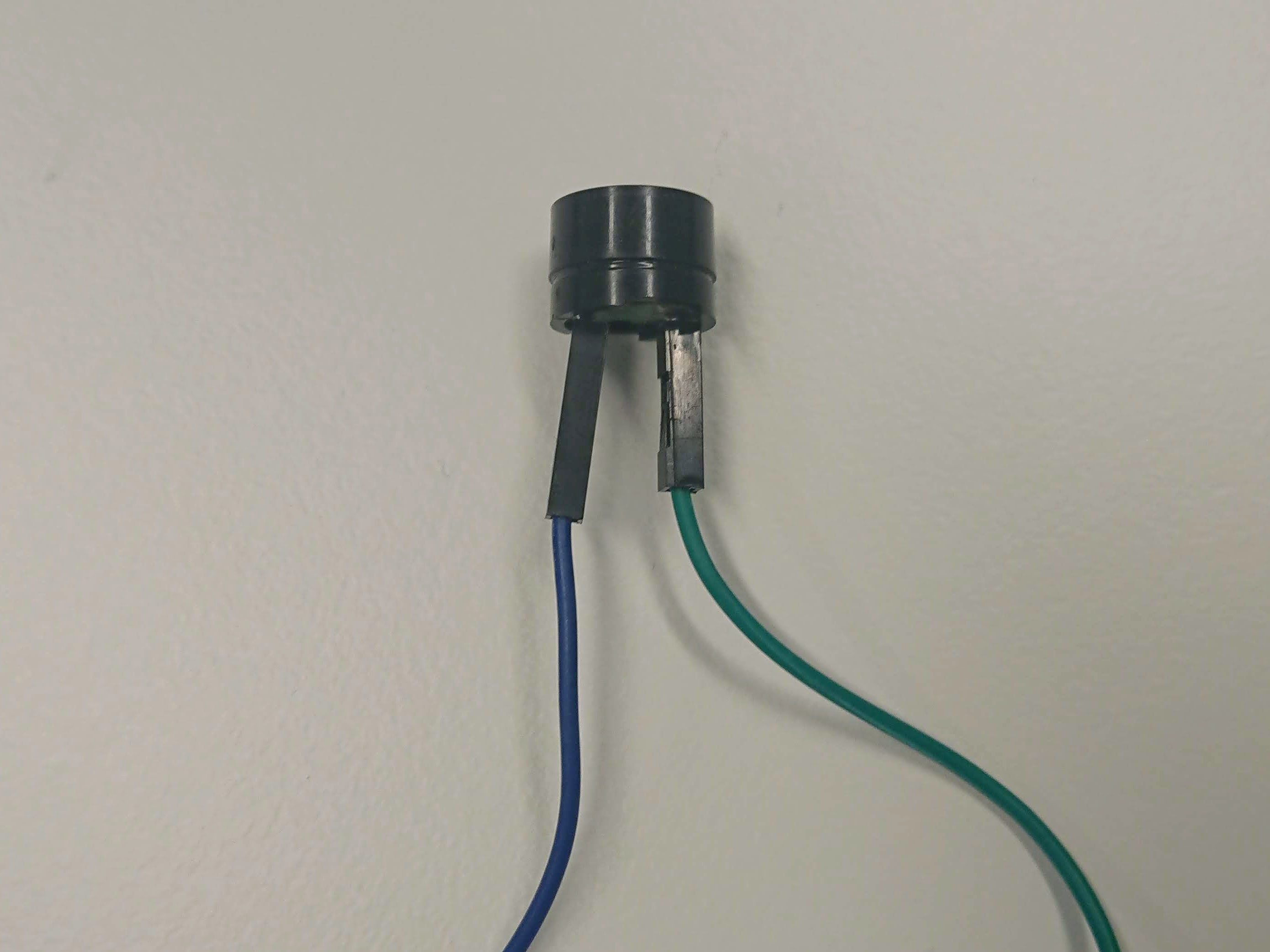 Speaker with jump leads attached